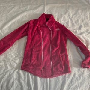 Pink fleece zip up jacket. The North Face girls medium.